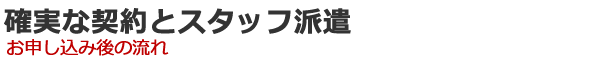 確実な契約とスタッフ派遣　お申し込み後の流れ
